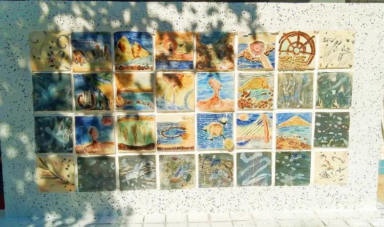 新北29區特色景點彩繪上牆。公所提供