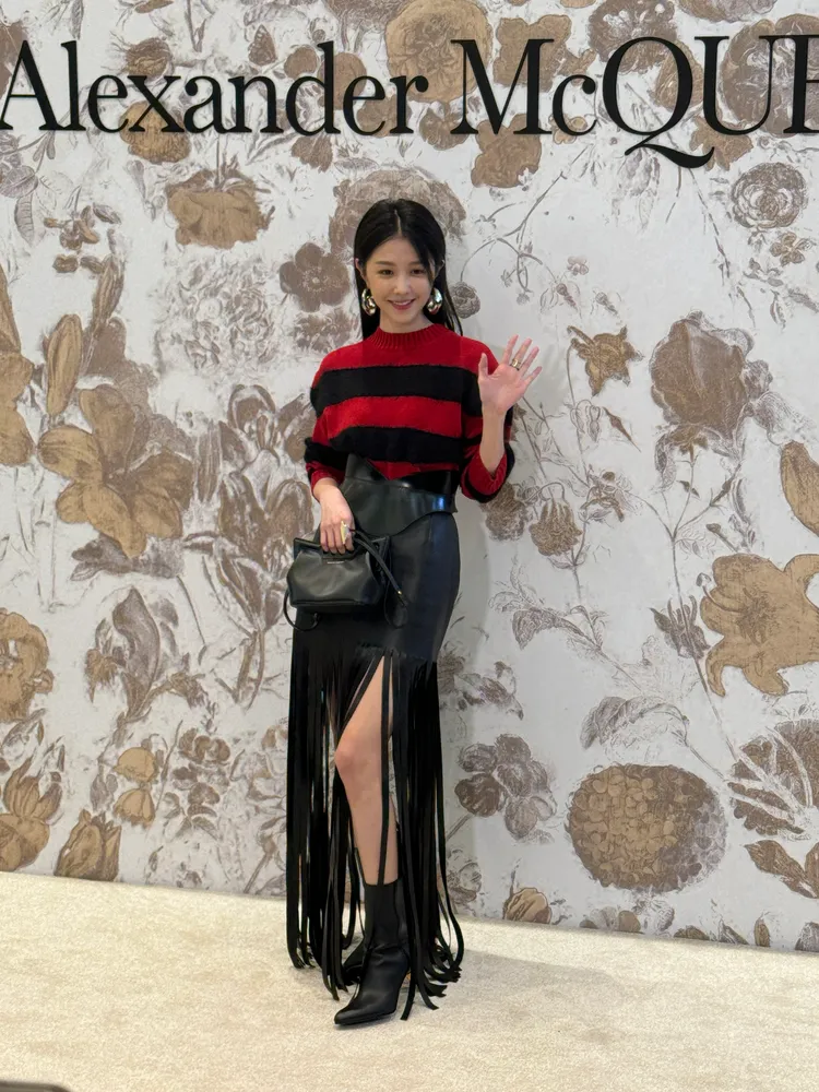 邵雨薇今晚現身Alexander McQueen 2024早春系列慶祝酒會。張家玲攝