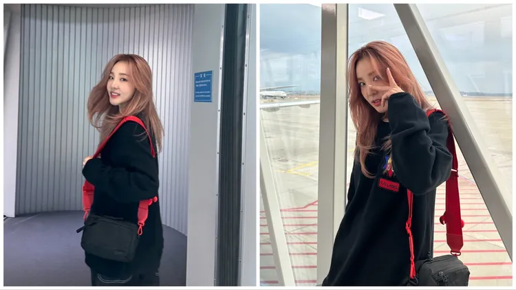 Dara昨以低調質感的深色系率性打扮作為機場穿搭。品牌提供