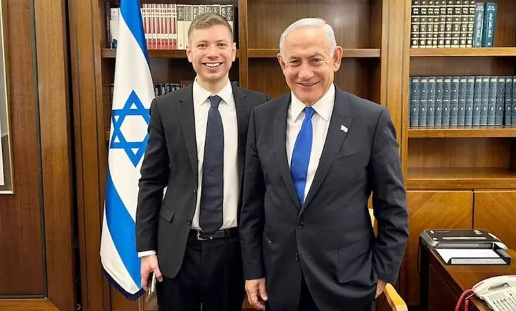 32歲的亞伊爾（左）是以色列總理尼坦雅胡（右）的長子。翻攝IG/Yair Netanyahu