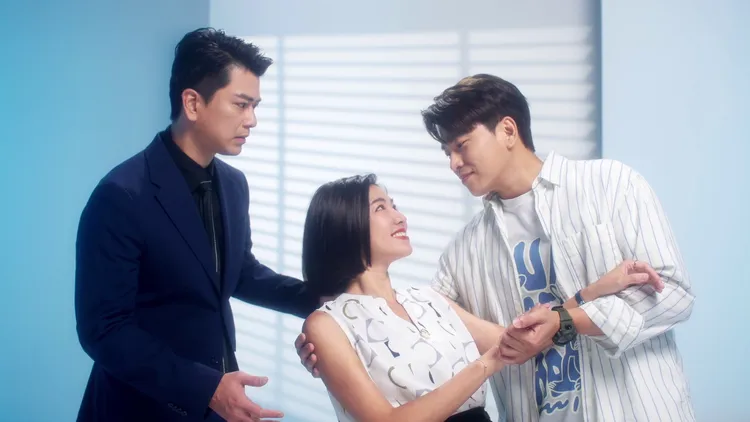 潘逸安(左起)、米可白、蕭景鴻在劇中看似有錯綜複雜的關係。台視提供