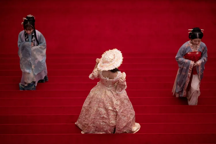 故宮的大紅樓梯是網美必拍打卡點。觀傳局提供