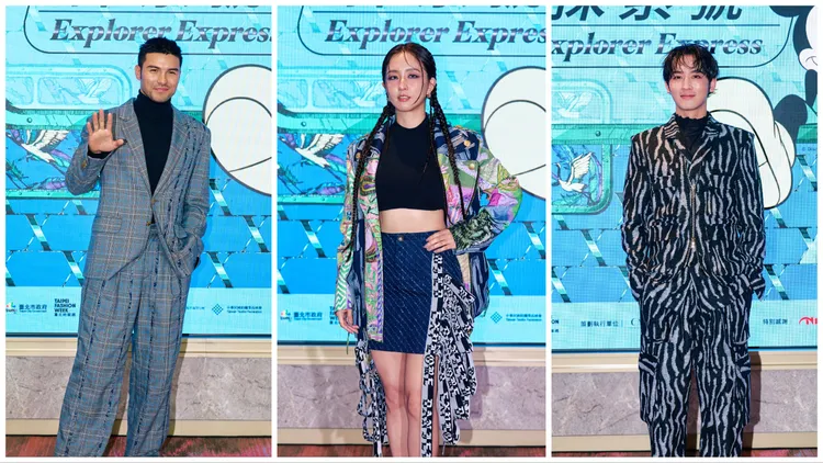 鳳小岳（左起）、周曉涵、「小樂」吳思賢到場支持。品牌提供