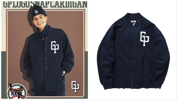 GP LOGO SWEAT SNAP CARDIGAN（深藍），4450元。品牌提供