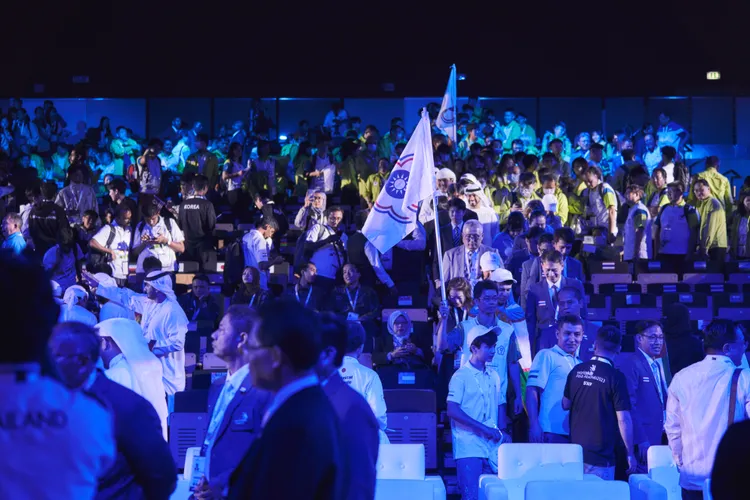 2023亞洲技能競賽昨天舉行開幕典禮，圖為我國代表團。OPEN技職提供