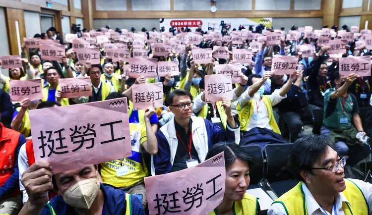 現場勞工代表。林林攝