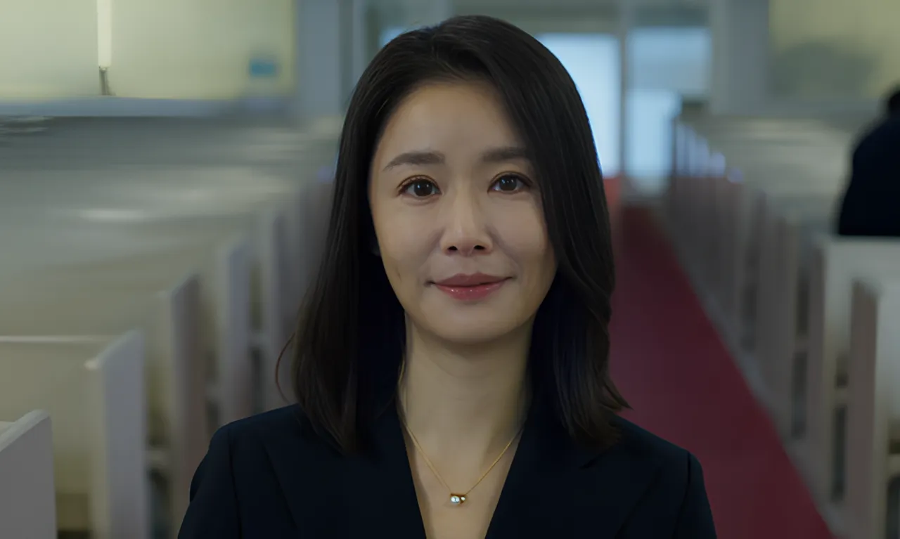 林心如劇中參加老公葬禮時,戴上TASAKI “petit” balance class項鍊。翻攝Netflix