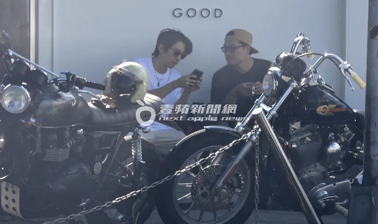 傅孟柏當天騎乘大型重機與男友人會合。特勤中心攝