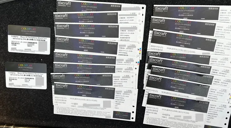 黃男搶得大量ColdPlay演唱會票卷。翻攝畫面