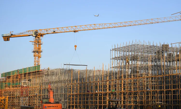 興建中的珠海太空中心。新華社