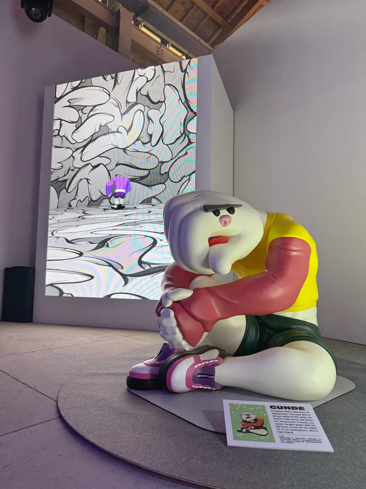 千賀健永打造的「FiNGA君」共有4隻。彭欣偉攝