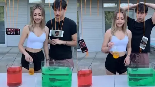 這對男女玩法太刺激　輸的就被剪！最後真的濕了
