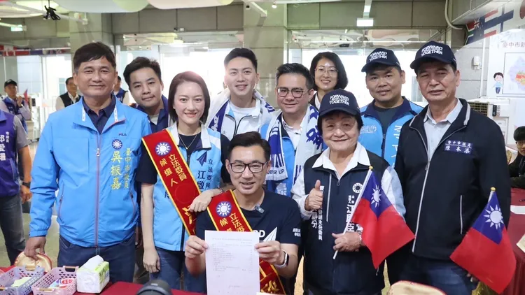 江啟臣完成立委參選登記，力拚4連霸。江啟臣服務處提供