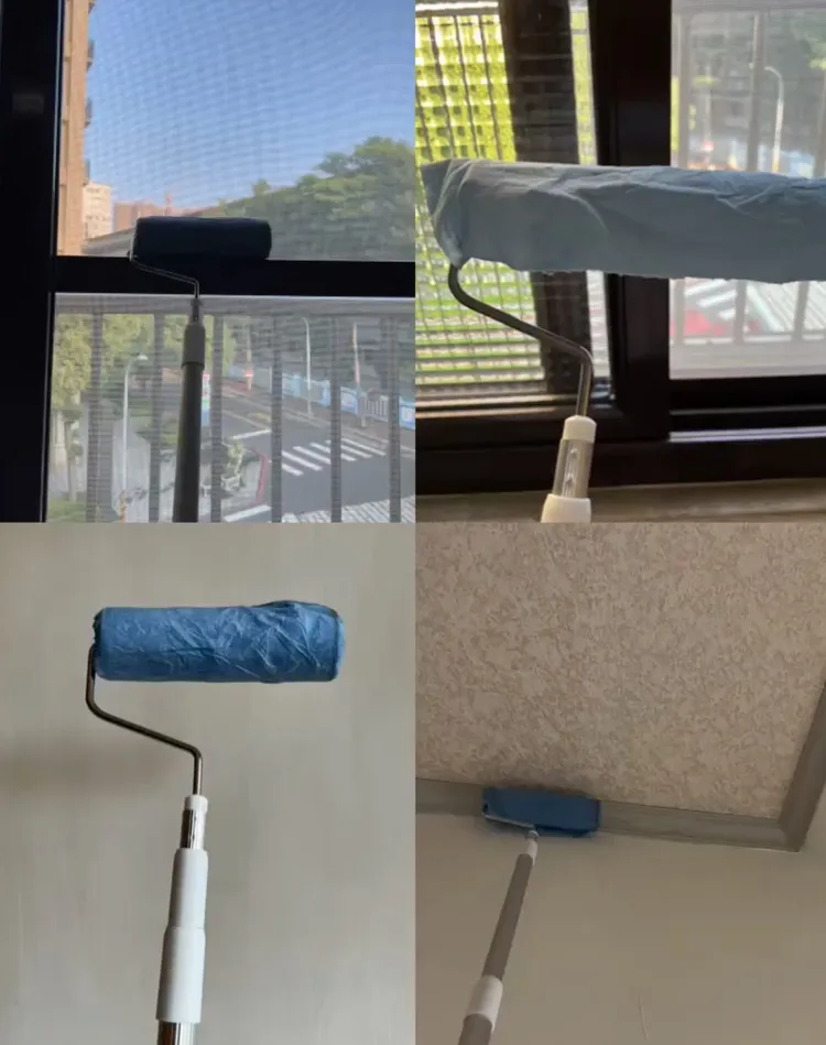 紙抹布包在清潔滾輪上，先乾擦一次紗窗，再濕擦一次就可乾淨。翻攝臉書「Costco好市多商品經驗老實說」