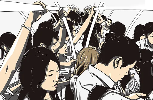 壹蘋派生活美語　東京擠爆的滿員電車