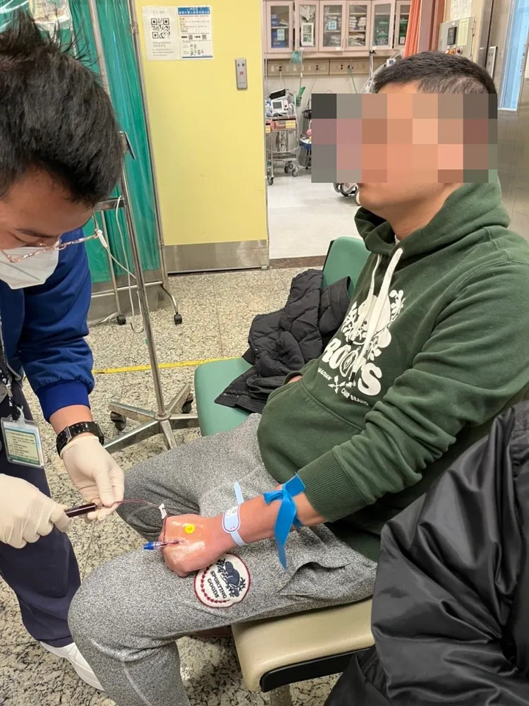 同行的丈夫也掛急診。黃姓孕婦提供