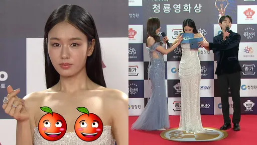 《戀人》安恩真紅毯走光當眾喬奶!百萬禮服迸出「肉色內在美」