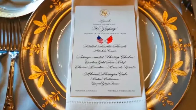 白宮準備工作午餐款待習近平。翻攝央視新聞