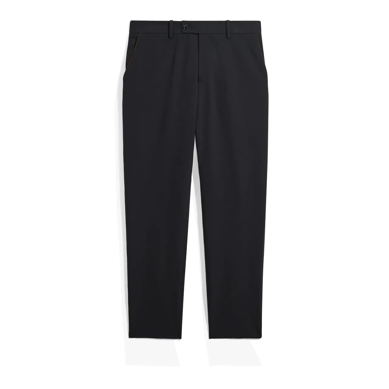 夜藍色喀什米爾直筒休閒褲，4萬8000元。品牌提供