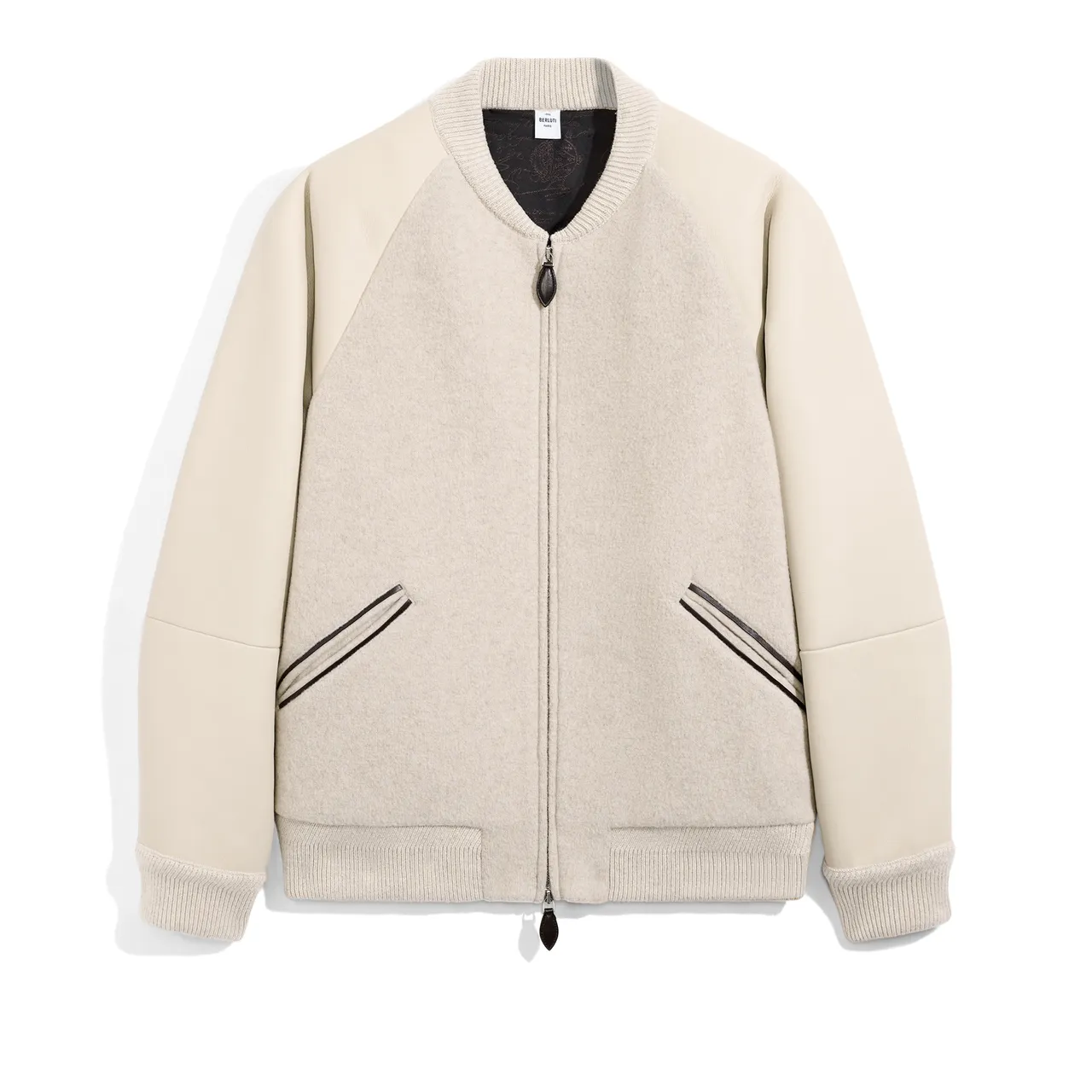 Berluti米色異材質拼接棒球外套，18萬元。品牌提供