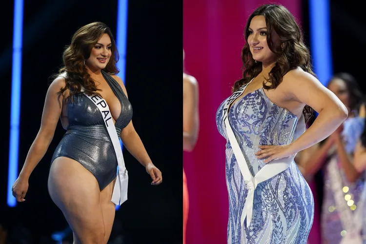 尼泊爾小姐是「厚片美女」，在舞台上展現自信。路透社、美聯社