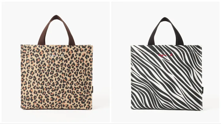 豹紋棉質托特包（左）、斑馬紋棉質托特包（右），各4280元。品牌提供