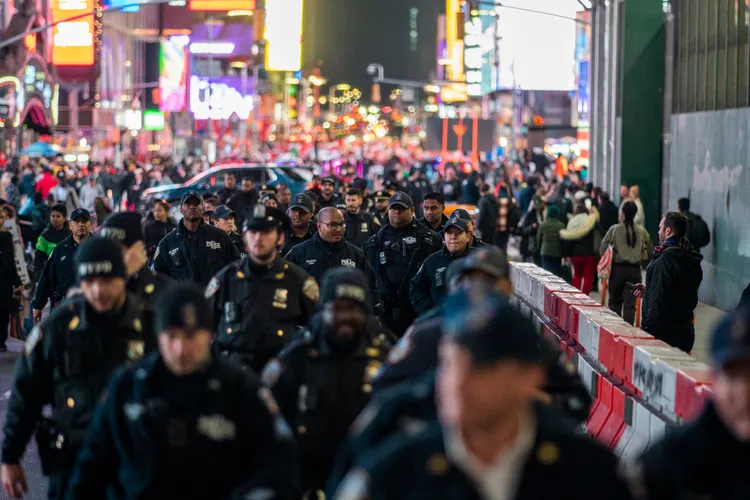 紐約市警維持秩序。美聯社