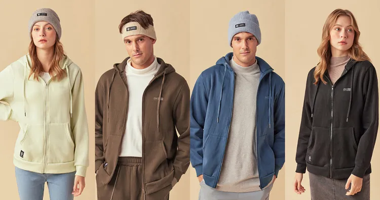 ▲刷毛保暖連帽外套厚薄適中，是秋冬季節必備單品！