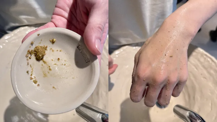 303臉部柔滑去角質每次取用約3小勺後加水使用。張家玲攝