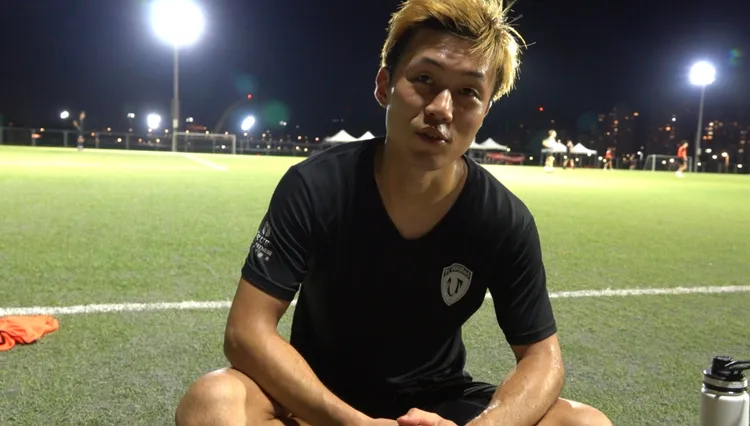 深澤佑之典來自日本，想在台灣發展足球相關工作。江孟謙攝