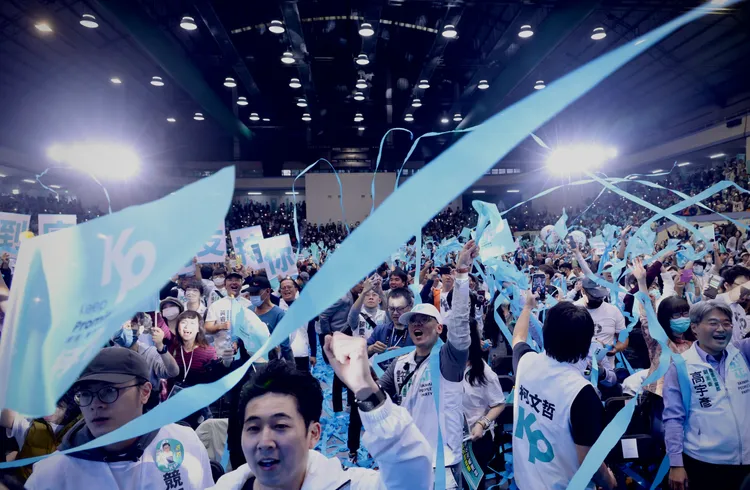 民眾黨今天下午舉辦TeamKP誓師大會。林林攝