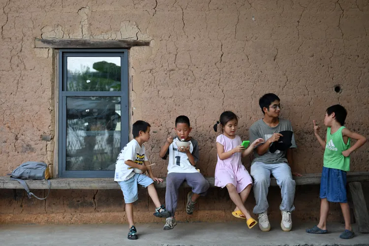 湖南寧遠的兒童。新華社