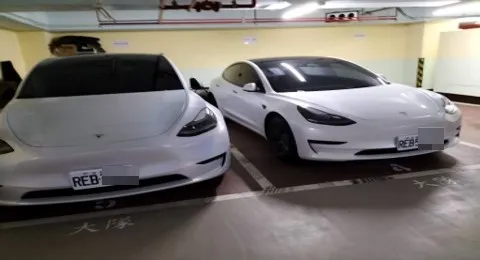 新北市這2消防員竊用公家電，將買來的租賃特斯拉「充好充滿」，再出租賺外快。陳情人提供