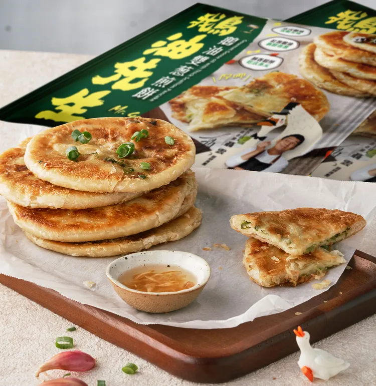 重視「嚼感」的雙蔥煎餅，由全聯通路獨家販售。業者提供