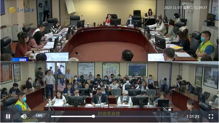 北市議會財建委員會今檢討北農職場性平環境改善。翻攝議會直播畫面