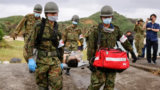台海緊張陰霾籠罩 日本與那國島舉行災難演習