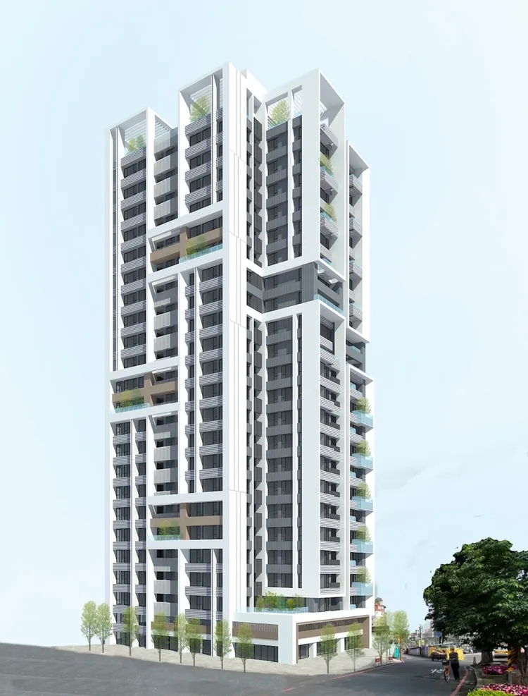 板橋老屋更新後興建住宅大樓模擬圖。城鄉局提供