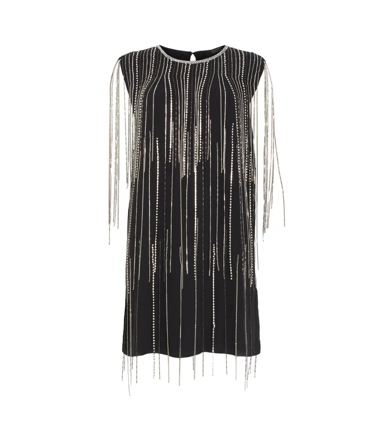 ILIA水晶流蘇洋裝，1萬6900元。品牌提供