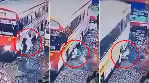 驚悚影片｜推銷員追譙司機　一摔就被「公車輪正面輾壓」當場斃命