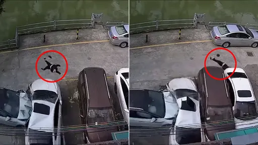 驚悚影片|轎車暴衝猛撞「行人摔飛慘死」 駕駛冷血不理會