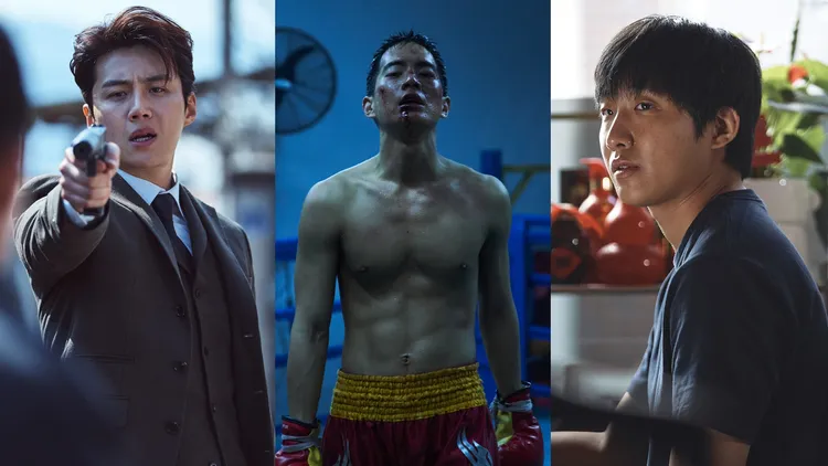 《貴公子》金宣虎（左圖起）及姜泰柱、《禍亂：地下秩序》洪士彬提名男新人。車庫提供