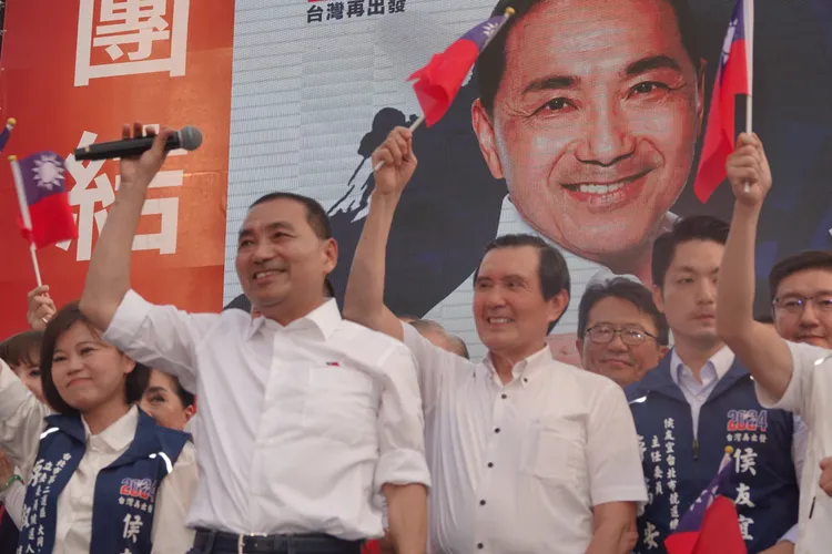 馬英九替侯友宜站台。江孟謙攝