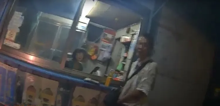 蔡嫌肇逃後跑到附近一家檳榔攤喝飲料，被警方發現時還假裝路人。民眾提供