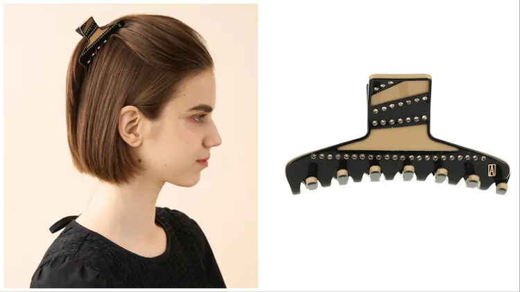 撞色T字抓夾（滿鑽），9900元。品牌提供