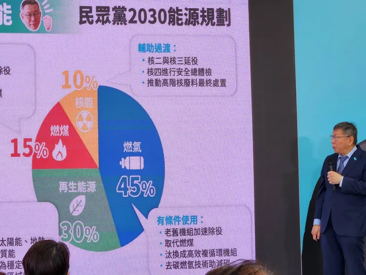 柯文哲反對2025非核家園口號。施智齡攝