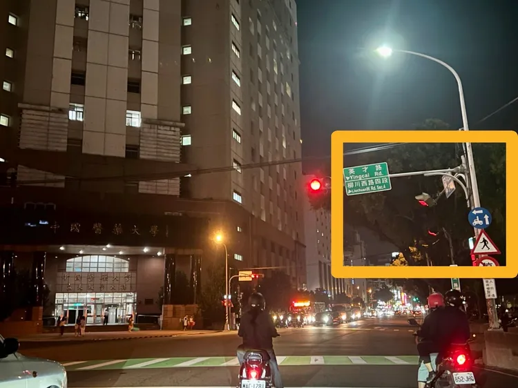 陳俞融說，北區學士路的英才路口要兩段式左轉，下一個育德街卻不必，令騎士無所適從。陳俞融服務處提供