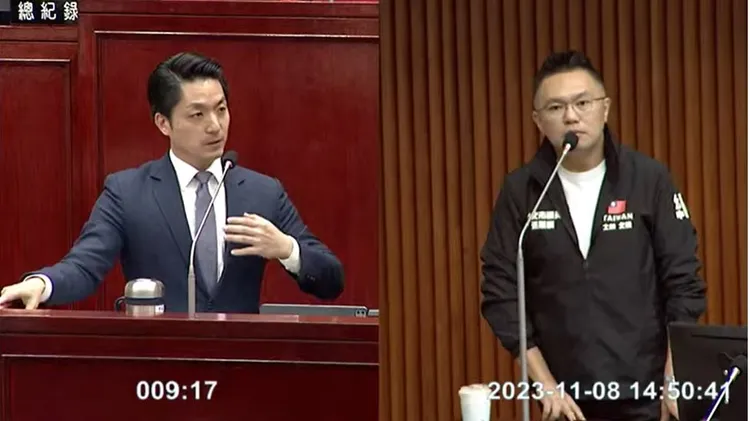 議員張斯綱關心媒體在大巨蛋採訪權益。翻攝議會直播畫面