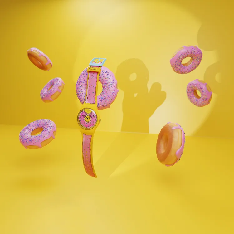 以荷馬最愛的甜甜圈作為錶款主題。品牌提供