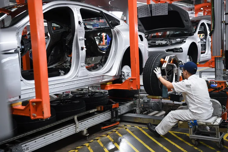 小鵬汽車位於廣東肇慶的工廠。新華社