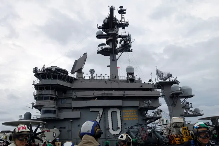 美航艦卡爾文森號。美聯社